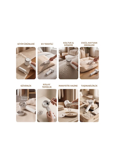 Pizen Wax Pro 6 Bıçaklı Şarjlı Tüy Ve Tiftik Temizleme Makinesi Dahili Tüy Toplama Rulosu 2 Si 1 Arada