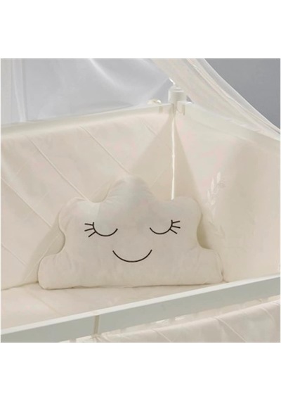 Meltem Kids Motto Ekru Nakışlı Pamuklu Bebek Uyku Seti 60 x 120 CM Ekru