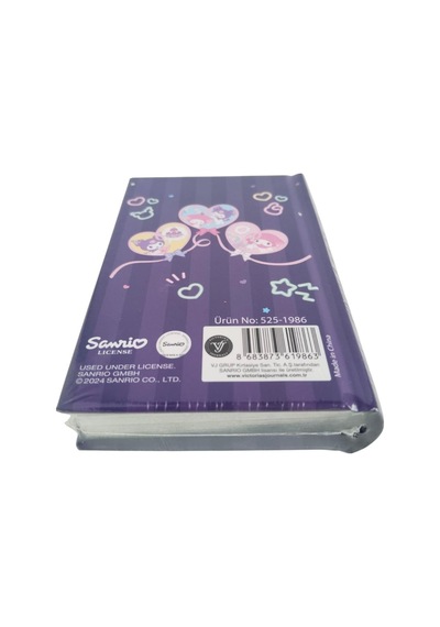 Victori's Journals Vj Kuromi-my Melodi Lisanslı 365 Günlük 368 Sayfa A7 Ebatında Gümüş Varaklı Kenarlı Defter Mor