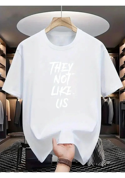 Tarzsokak Unisex They Not Like Us Baskılı Oversize Beyaz