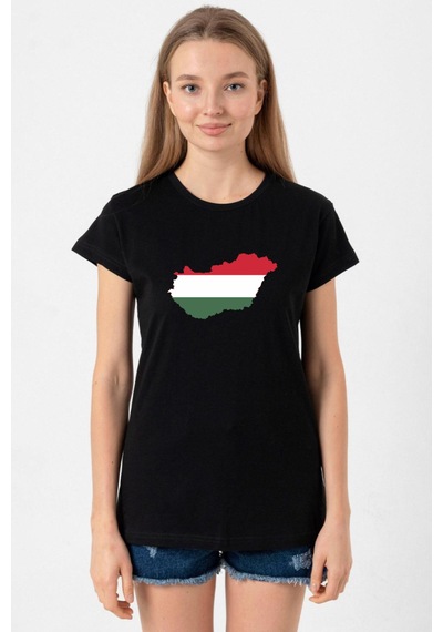 Euro 24 Hungary Siyah Kadın Tshirt SIYAH