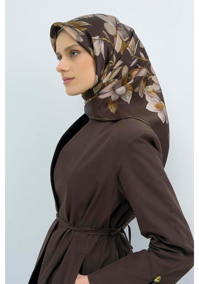 Armine İpek Eşarp 2026 Yaz - 9524-55 Acı Kahve Twill