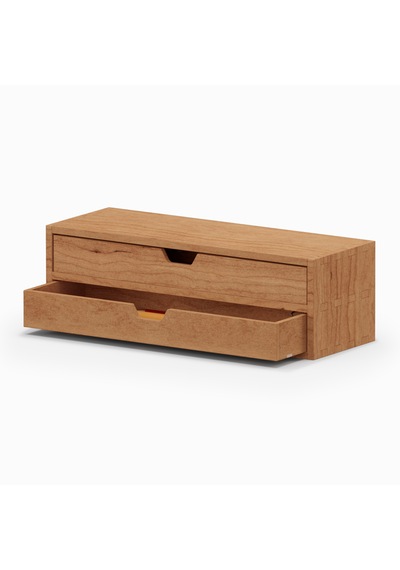 Desna İki Katlı İki Çekmeceli Dolap - Kiraz 34 Cm Uzunluk X 12.1 Cm Derinlik X 10.8 Cm Woodsaka Doğal