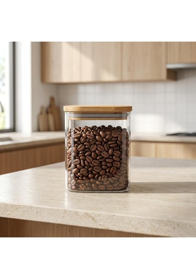 450ml Sızdırmaz Vakumlu Bambu Kapaklı Borosilikat Cam Kavanoz Hava Geçirmez & Dayanıklı Gıda Saklama Kabı 1 Diğer