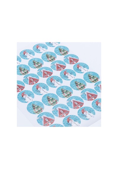 Sticker, Renkli Yılbaşı Figürleri, 3 Cm, 350 Adet