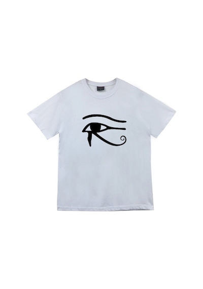 Stoned&Fame Unisex Beyaz Ra'nın Gözü Baskılı T-shirt Beyaz