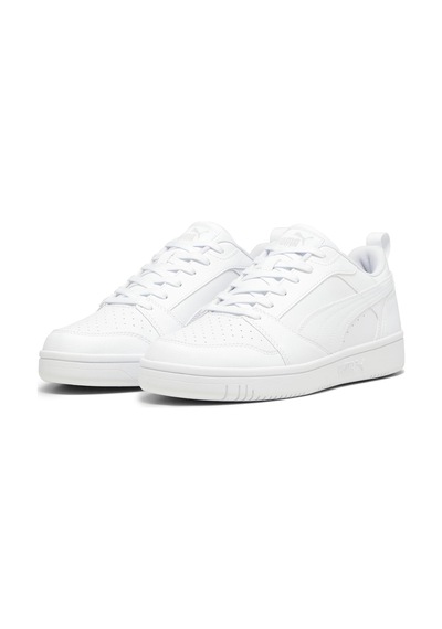 Puma Rebound V6 Low Unısex Spor Ayakkabı Beyaz Gri Beyaz - Gri