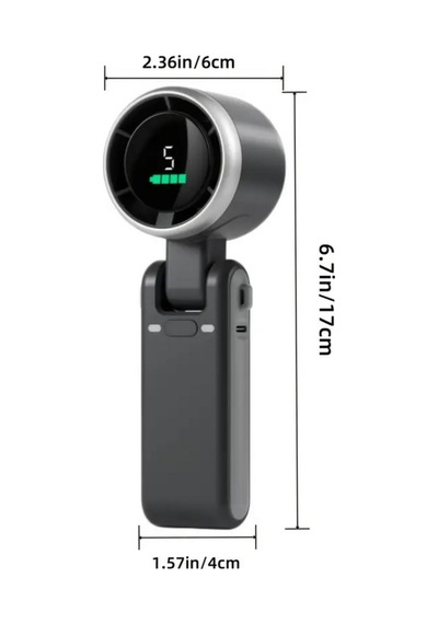 Şarjlı El Fanı 5 Kademe Hız Ayarlı Boyun Askı İpli Serinletici Vantilatör Led Ekranlı Mini Fan