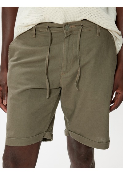 Koton Bermuda Şort Chino Cepli Paça Detaylı Keten Karışımlı Kahverengi 4sam40070hw Kahve Koton Bermuda Şort Chino Cepli Paça Detaylı Keten Karışımlı Kahverengi 4sam40070hw Kahve