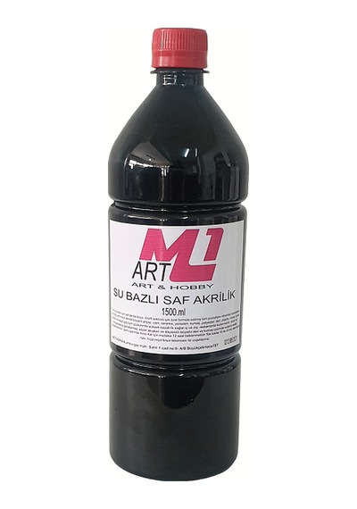 M1 Art Saf Akrilik Boya Siyah 1500.ml
