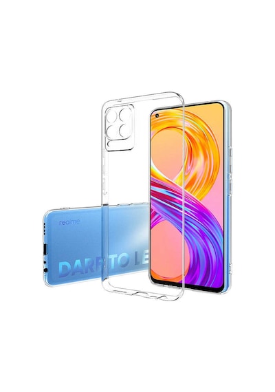 Zore Realme 8 Kılıf Msra Süper Silikon Kapak - Renksiz Renksiz