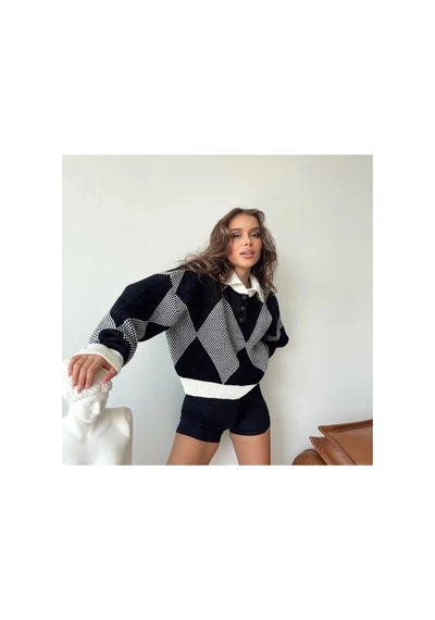 Samin Kadın Oversize Kazak Siyah - 651873567 Siyah