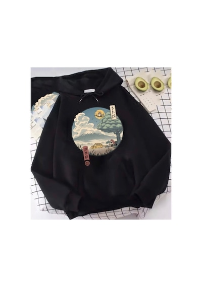 Blackjack Giyim Blackjackgiyim Kiki Siyah Kapşonlu Sweatshirt siyah