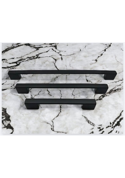 Trs Zamak Köprü Nergis 128 Mm 5 Adet Mat Siyah Vestiyer Çekmece Dolap Kulp Siyah Çift Delikli 128 Mm