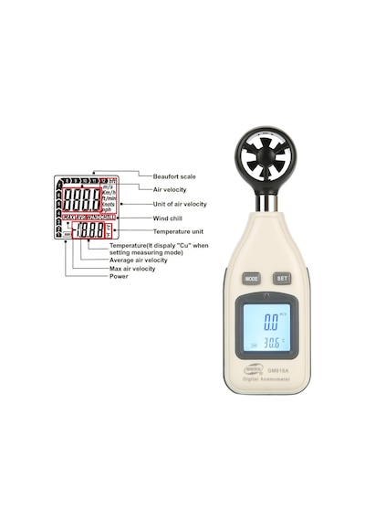 Benetech Dijital Elektronik Anemometre Gm816a Beyaz
