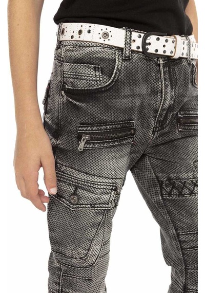Cipo & Baxx Cdk111 Biker Stil Kargo Cep Çocuk Kot Pantolon 001