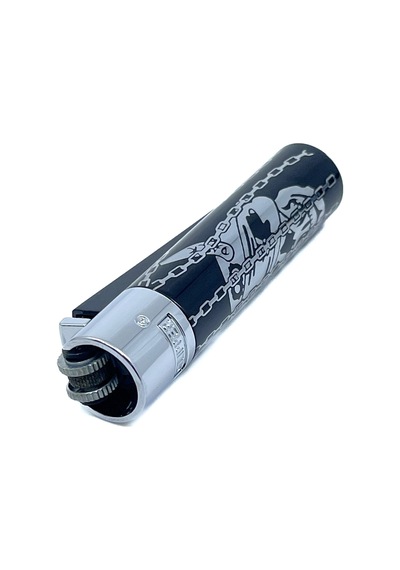 Clipper Deadly Chains Serisi Metal Çakmak - Silver Siyah