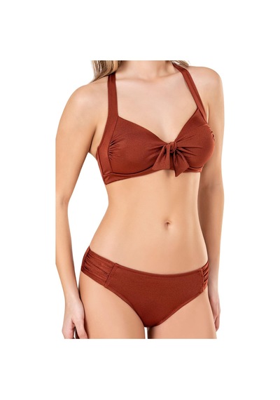 Endeep Kadın Fiyonk Detaylı Kiremit Bikini Takımı Çok Renkli