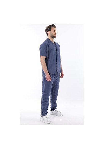 Madmext Lacivert Over Fit Erkek Gömlek Takım E7303 Lacivert