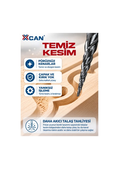 Konik Küresel Cnc Freze Ucu R0.25 Ø0.5 Mm 4 Mm Şaft 50 Mm