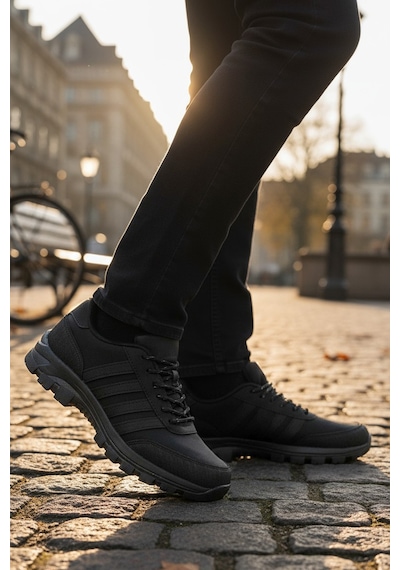 Khayt Herbert Su Ve Soğuk Dayanıklı Rahat Kaymaz Taban Erkek Kadın Kışlık Sneaker Ayakkabı Siyah