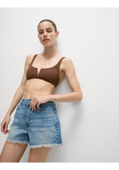 Marks & Spencer Fitilli V Yaka Bikini Üstü T52000004H Kahverengi