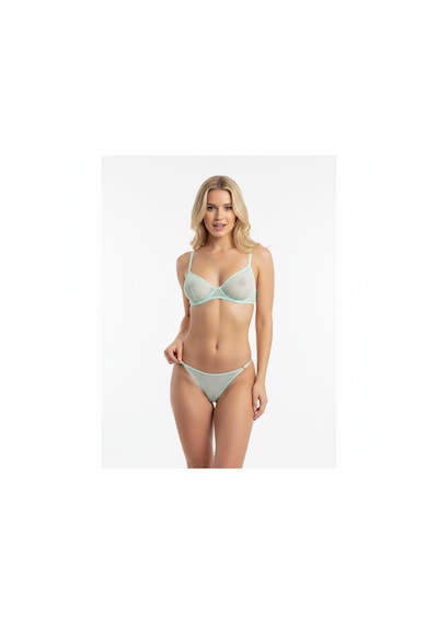 Bonbon Kadın Tül Transparan Balenli Sütyen Ve Transparan String Külot 2'li Takım Bb2273 Leopar