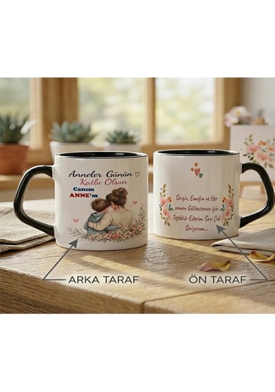 Anneler Günü Hediyesi Anneye Kupa Bardak Anne Hediye Anneye Anne Kupa Bardağı Anne&erkek Çocuk Beyaz