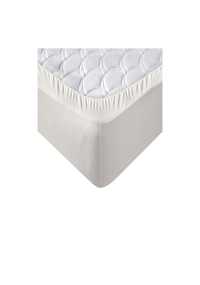 Penye Lastikli Çarşaf, Çift Kişilik ,krem, %100 Pamuk Örme Kumaş, 130 Gr/m² Krem