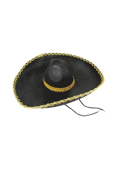 Sombrero Meksika Şapkası Mariachi Altın Şeritli Yetişkin Boy 2 Yaş Mavi