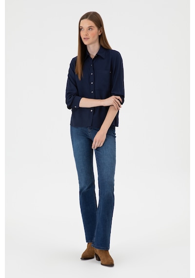 U.s. Polo Assn. Kadın Lacivert Gömlek Desenli 50316412-vr033 Lacivert