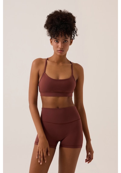 Los Ojos X Ece Bordo Spor Sütyeni Super Crop Top Bordo Bordo