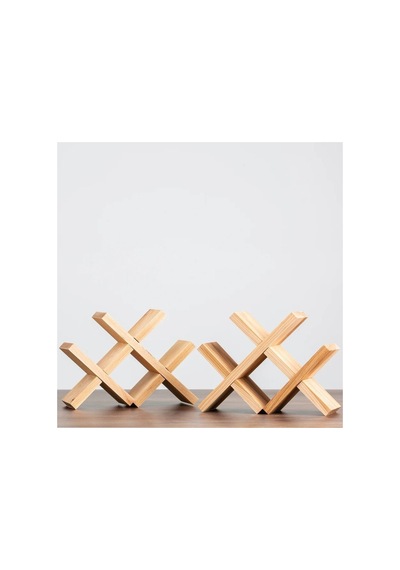 Woodteks Ahşap Şaraplık Masaüstü Şarap Şişesi Rafı Minimalist Şişe Tutucu