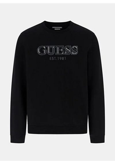 Guess M5bq08k9z21 Cn Basic Erkek Sweatshirt Siyah