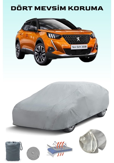 Peugeot 2008 2019 - 2021 Araba Brandası Oto Branda Gri