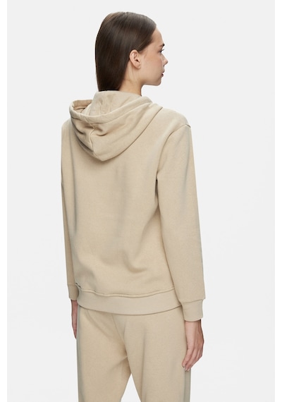 Ucla Rıley Koyu Bej Kapüşonlu Nakışlı Standard Fit Kadın Sweatshirt Koyu Bej