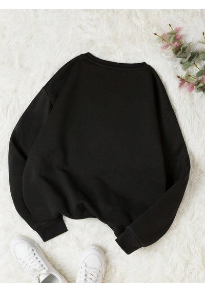 Startmore Coke Serisi Koala Print Thermal Lined Sweatshirt Siyah