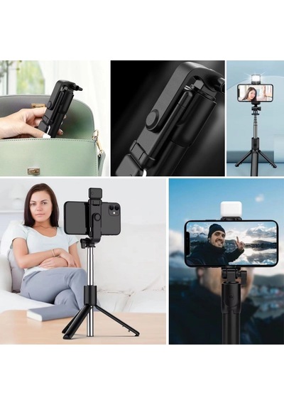 Bay Kendiliğinden Led Işıklı Kumandalı Uzayabilen Selfie Çubuğu,masa Üstü Tripod Bx40 Najmaddin Diğer