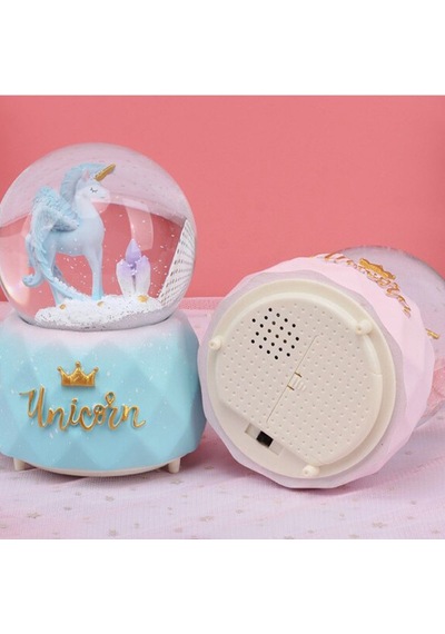 Unicorn Temalı Orta Boy Işıklı Müzikli Kar Küresi