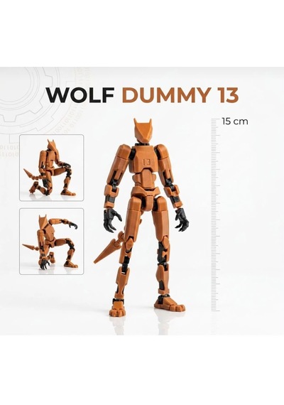 Wolf Dummy 13 Hareketli Eklemli Aksiyon Figürü 15 Cm 3d Baskı Koleksiyon Modeli Kurt
