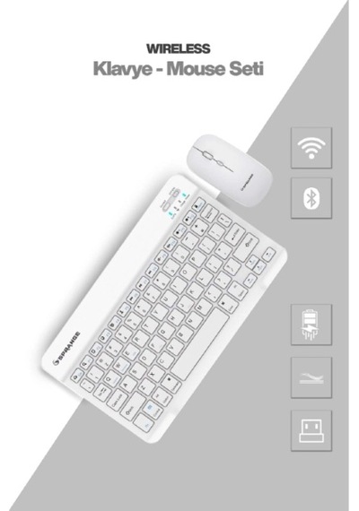 Beyaz Kablosuz Klavye Ve Mouse Seti Renkli