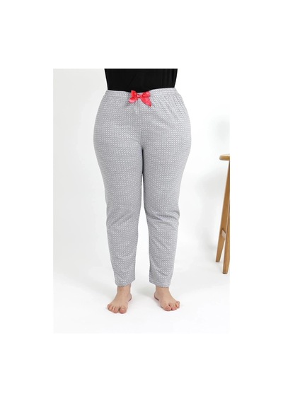 Mtm My The Mall Kadın Pamuklu Büyük Beden Alt Pijama Gri Gri