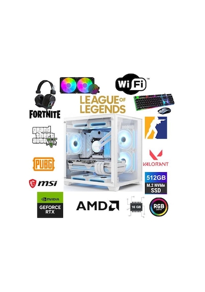 MSI DFS Gaming Eco 78X R7-5700X-B550M RTX-5060 8 GB 32 GB 1 TB Free Dos Masaüstü Oyuncu Bilgisayarı