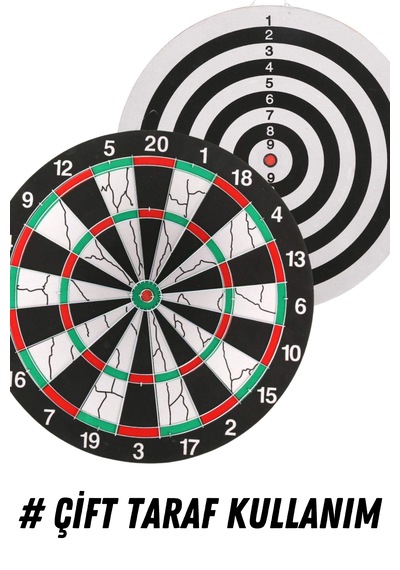 Profesyonel Büyük Boy Dart Seti 6 Oklu Çift Taraflı Kalın Dart Ta