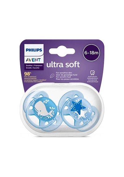 Philips Avent Ultra Soft Emzik 6-18 Ay 2li Erkek Scf223/03