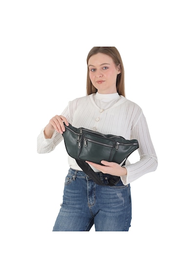 Nahitatyana Unisex Çok Cepli Hakiki Deri Freebag Bel Çantası Ve Omuz Çantası Haki - 121763658 Haki