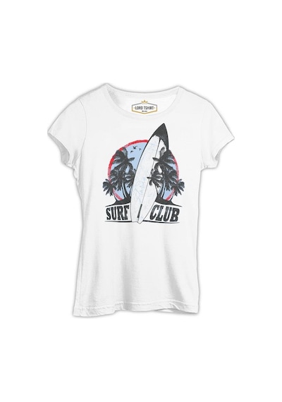 Surf Club - Board Beyaz Kadın Tshirt 001