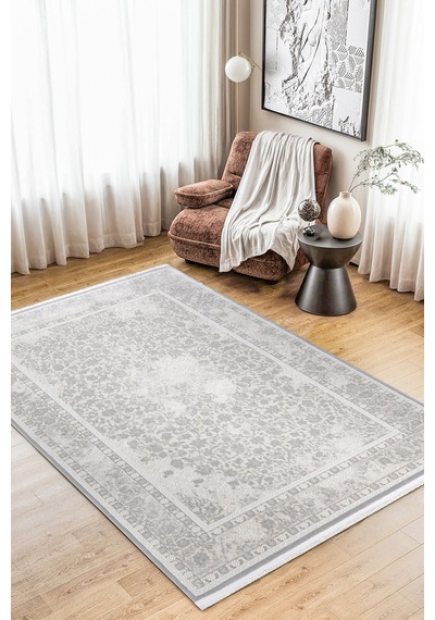 Elvey Home 7135 A.gri Modern Desen Doğal Taban Koridor Mutfak Çocuk Oturma Odası Salon Halı Yolluk 7135gri
