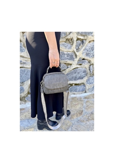 Just Polo Kadın Yeni Sezon Yumuşak Deri Şal Detaylı Ayarlanabilir Askılı Şık El Ve Omuz Çantası Shopper Gri 41037320