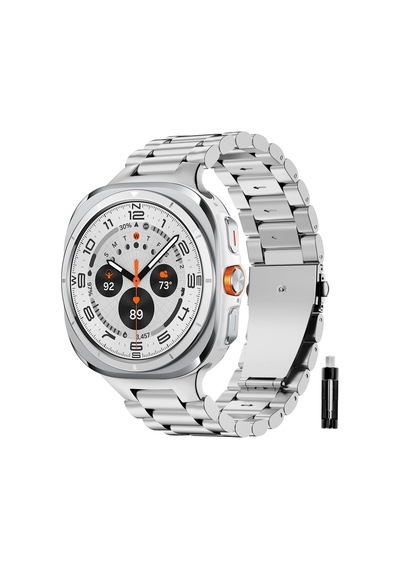 Samsung Galaxy Watch 7 Ultra 47mm Uyumlu Paslanmaz Çelik Akıllı Saat Kordonu Metal Toka